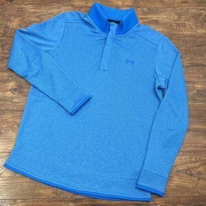 Under Armour Sweater Mens‎ Large Blue Cold Gear 1/4 Snap Pullover Long Sleeve